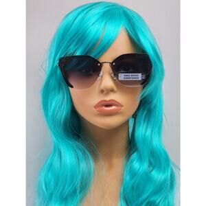 Foster Grant Black Gray Snake Deco Cat Eye Half Frame Brushed Metal Sunglasses